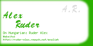 alex ruder business card